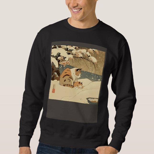 Cat Nursing Snow Sweatshirt (Front)