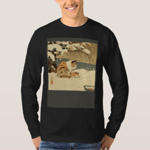 Cat Nursing Snow T-Shirt