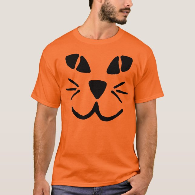 Cat-o-Lantern Pumpkin Face T-Shirt (Front)