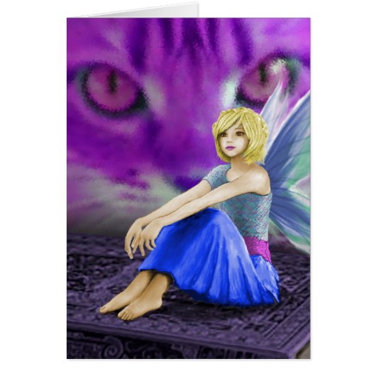 Cat Observes Fairy Cards (Front)