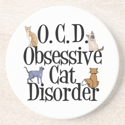 Cat Obsessed Drink Coaster