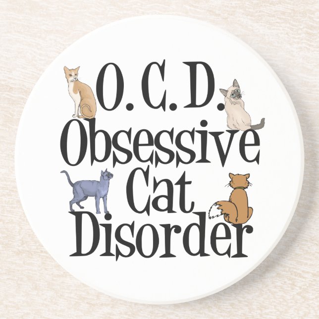 Cat Obsessed Drink Coaster (Front)