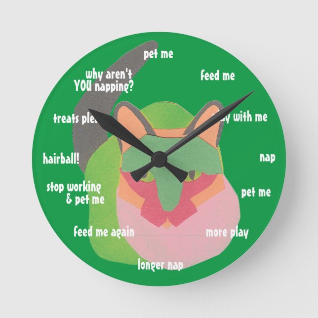Cat O'Clock Round Clock (Front)