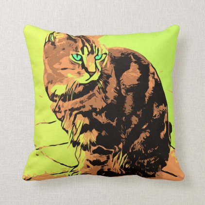 Cat Oil Painting Throw Pillow