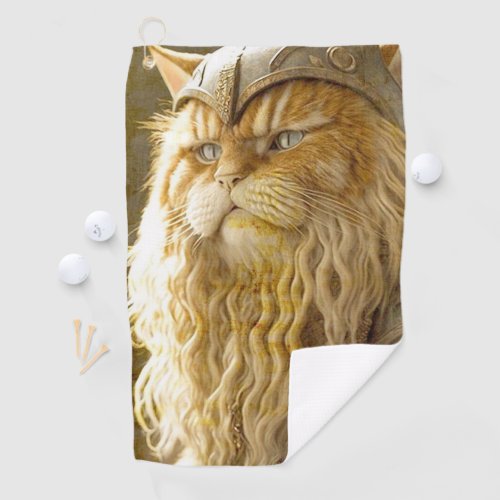 Cat Old Viking  Golf Towel