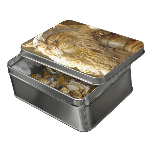 Cat Old Viking.  Jigsaw Puzzle (Lid Open)