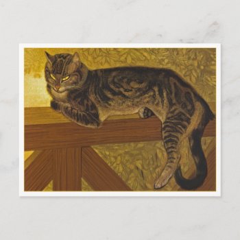 Cat On A Balustrade By Steinlen Postcard by lazyrivergreetings at Zazzle