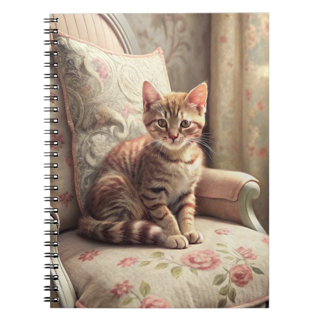 Cat on a chair (Shabby Chic) Notebook (Front)