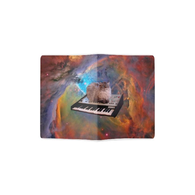 Cat on a Keyboard in Space Passport Holder (Opened)