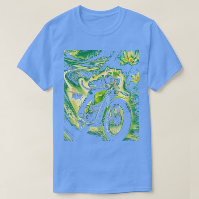 Cat on a Motorcycle Funny And Cicadas 2024 T-Shirt (Design Front)