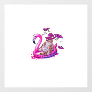 Cat On A Pool Funny Spooky Summer Summerween Hallo Wall Decal