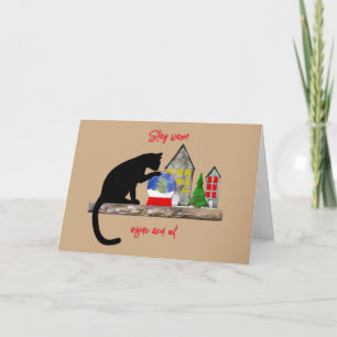 Cat on a Shelf Christmas Card