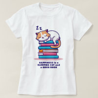 Cat on a Stack of Books Cute Personalized Literary