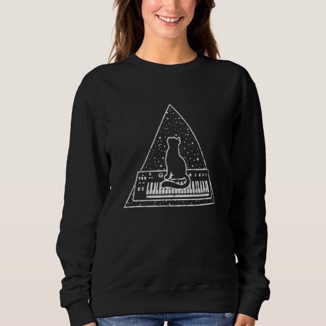 Cat On A Synthesizer Analog Space Synth Modular Ge Sweatshirt (Front)