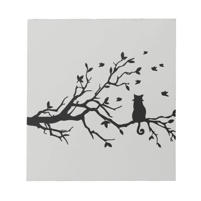 Cat on a tree - Silhouette Notepad (Front)