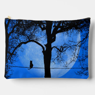 Cat on a Wire Blue Moon Accessory Pouch