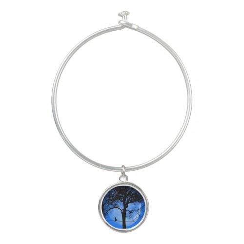 Cat on a Wire Blue Moon Bangle Bracelet