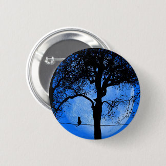 Cat on a Wire Blue Moon Button
