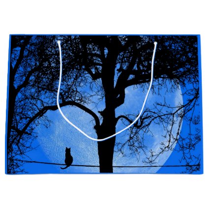 Cat on a Wire Blue Moon