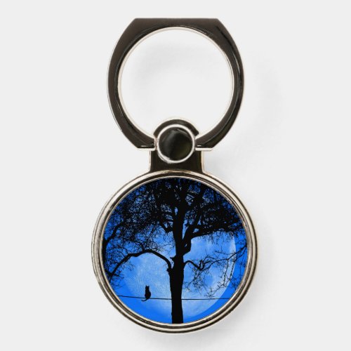 Cat on a Wire Blue Moon Phone Ring Stand