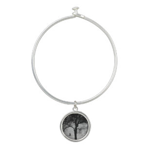 Cat on a Wire Full Moon Bangle Bracelet
