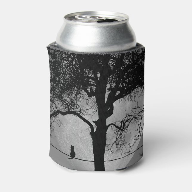 Cat on a Wire Full Moon Can Cooler (Can Back)