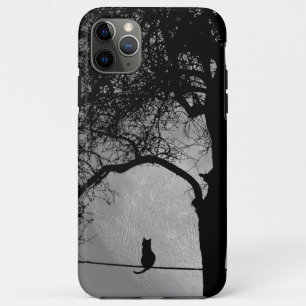 Cat on a Wire Full Moon iPhone 11 Pro Max Case