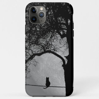 Cat on a Wire Full Moon iPhone 11 Pro Max Case