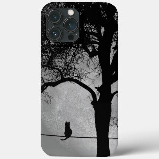 Cat on a Wire Full Moon iPhone 13 Pro Max Case