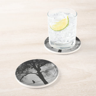 Cat on a Wire Full Moon Coaster