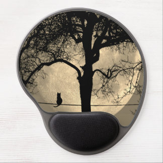 Cat on a Wire Full Moon Gel Mouse Pad