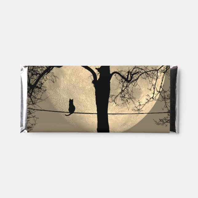 Cat on a Wire Full Moon Hershey Bar Favors (Front)