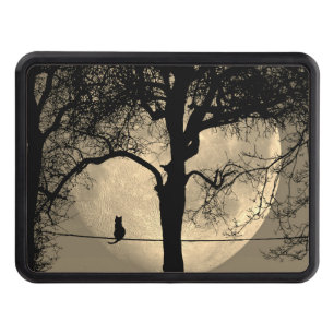 Cat on a Wire Full Moon Hitch Cover