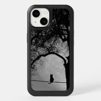 Cat on a Wire Full Moon OtterBox iPhone 14 Case
