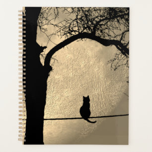 Cat on a Wire Full Moon Planner