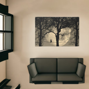 Cat on a Wire Full Moon Rug