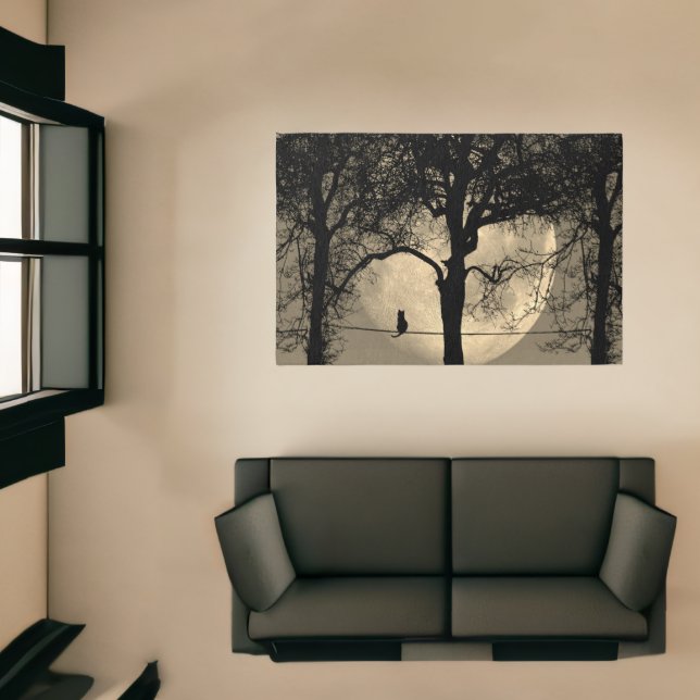 Cat on a Wire Full Moon Rug (Insitu (Indoor 1))