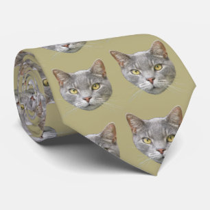 Cat on any background color neck tie
