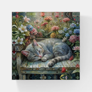 Cat on Bench Paperweight