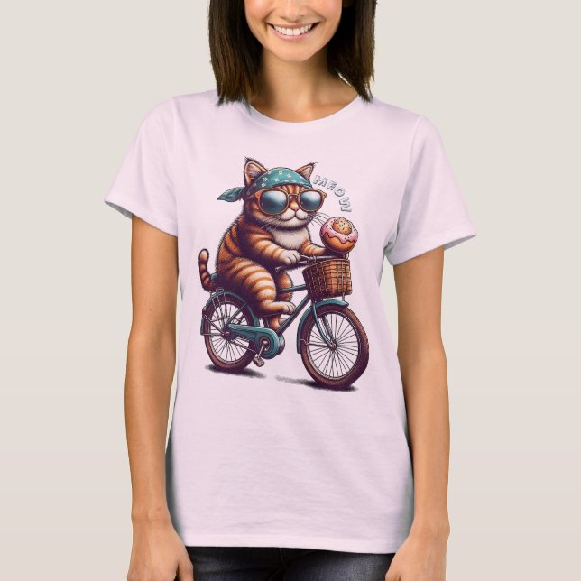 Cat on Bicycle Classic T-shirt (Front)