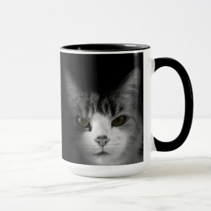 Cat on Black Mug