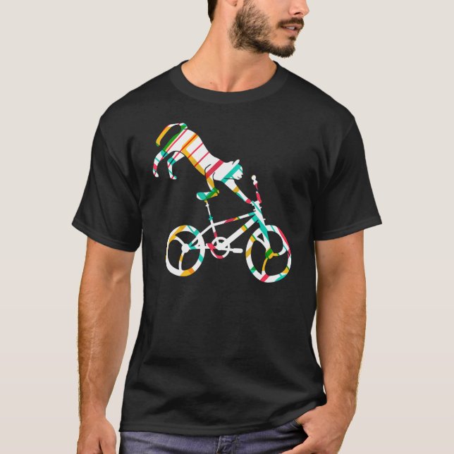 Cat On BMX Bike Kitten Bike Cycling Bicycle T-Shirt (Front)