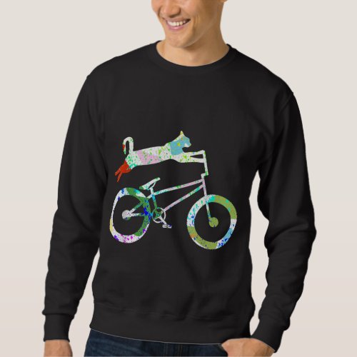 Cat On BMX Bike Kitten Lover Bike Cycling Bicycle  Sweatshirt