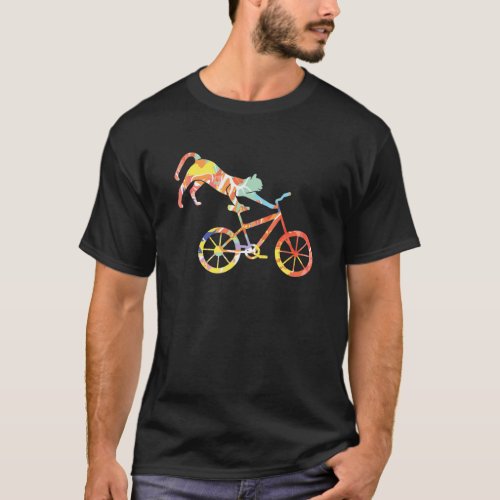 Cat On BMX Bike Kitten Lover Bike Cycling Bicycle T_Shirt