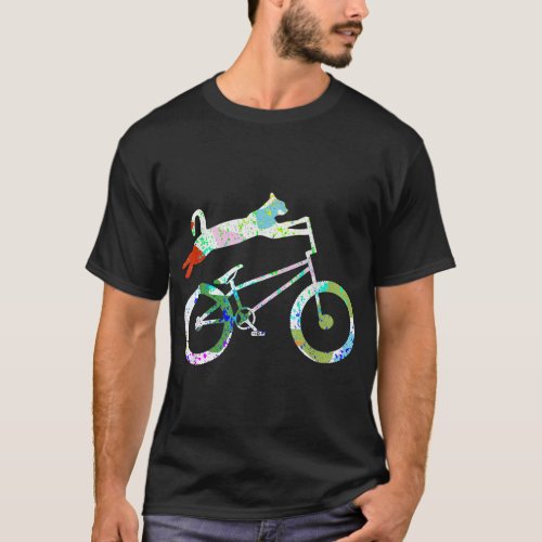 Cat On BMX Bike Kitten Lover Bike Cycling Bicycle  T_Shirt