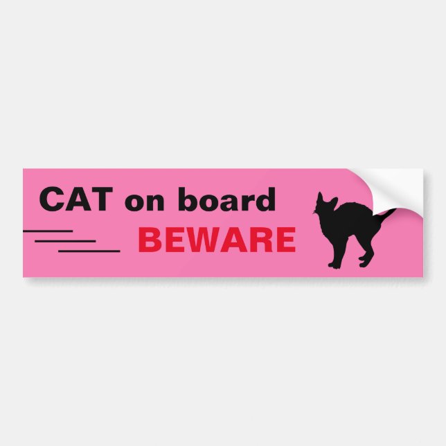 CAT on Board - beware - driving/car sticker (Front)