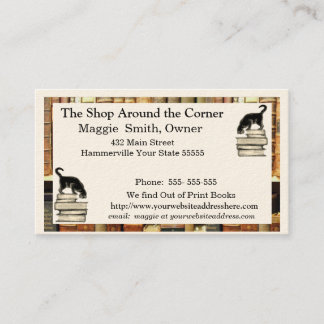 Cat on Books Business card