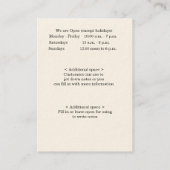 Cat on Books Business card - Chubbie sized (Back)