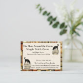 Cat on Books Business card - Chubbie sized (Standing Front)