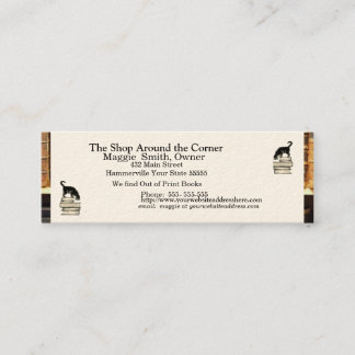 Cat on Books Business card - Skinny
